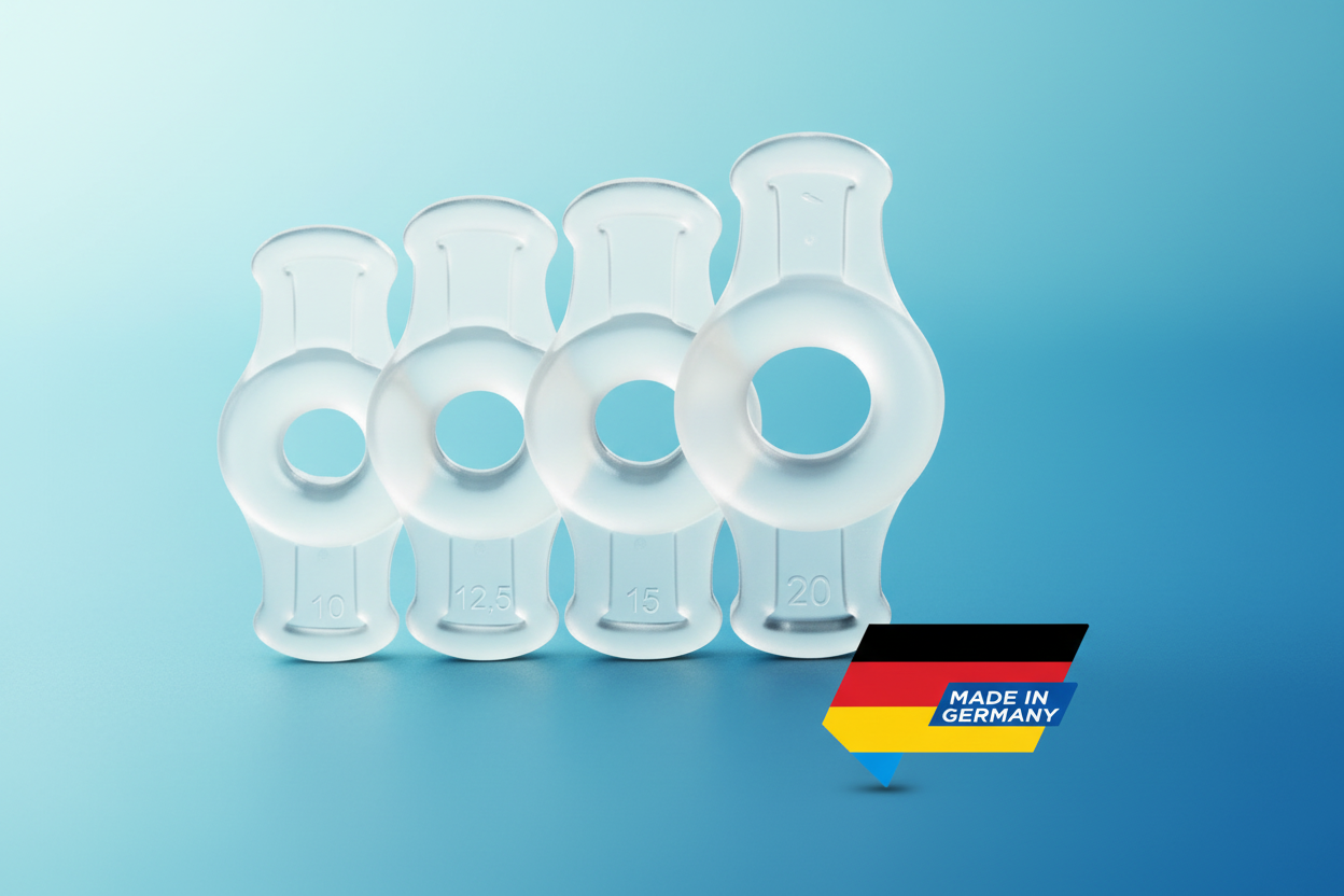 Active constriction rings pack with Made in Germany logo on blue background